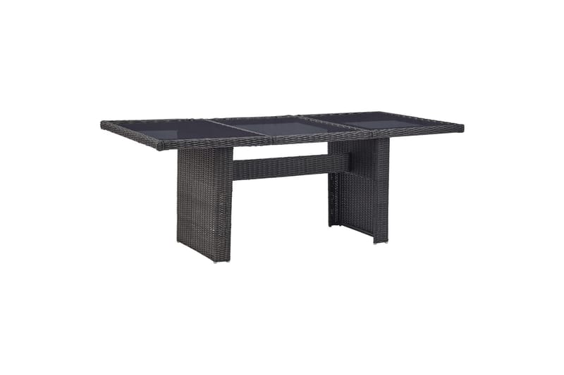 Havebord 200X100X74 cm Glas Og Polyrattan Sort - Sort - Havemøbler - Havebord - Spisebord & havebord