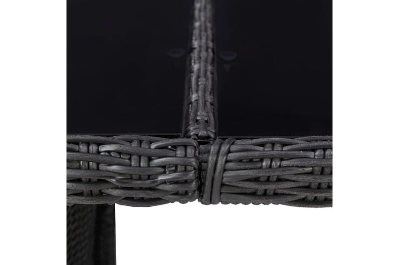 Havebord 200X100X74 cm Glas Og Polyrattan Sort - Sort - Havemøbler - Havebord - Spisebord & havebord