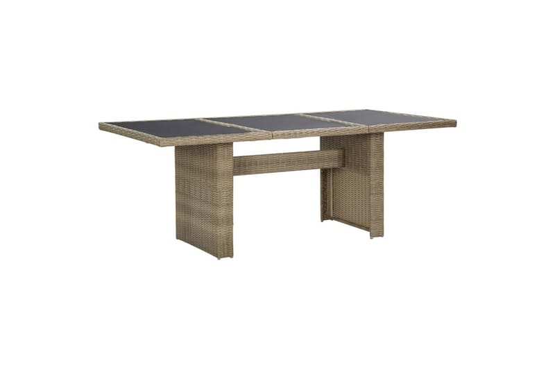 Havebord 200X100X74 cm Glas Og Polyrattan Brun - Brun - Havemøbler - Havebord - Spisebord & havebord