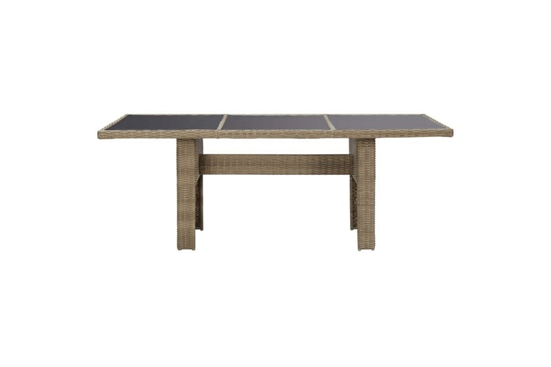 Havebord 200X100X74 cm Glas Og Polyrattan Brun - Brun - Havemøbler - Havebord - Spisebord & havebord