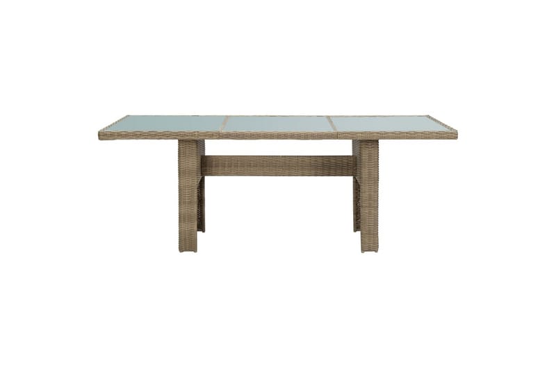 Havebord 200X100X74 cm Glas Og Polyrattan Brun - Brun - Havemøbler - Havebord - Spisebord & havebord