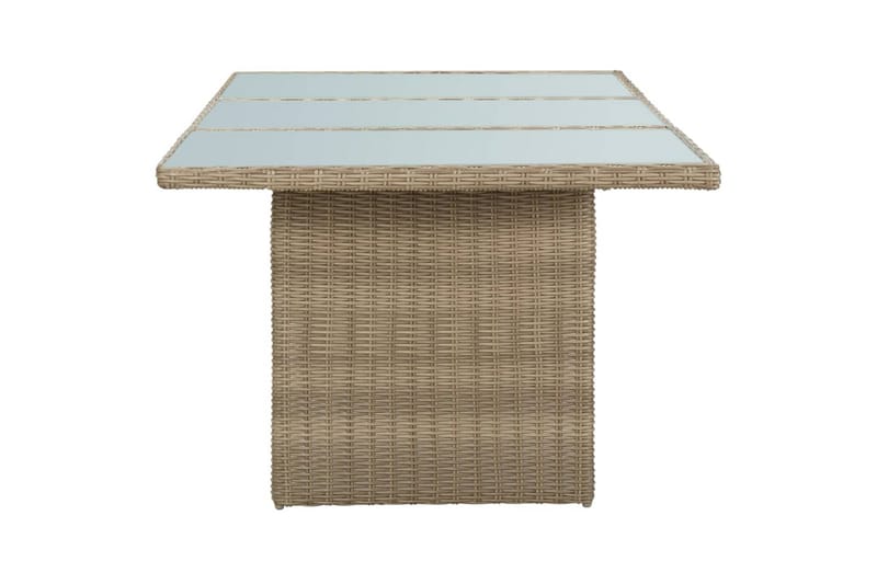 Havebord 200X100X74 cm Glas Og Polyrattan Brun - Brun - Spisebord & havebord