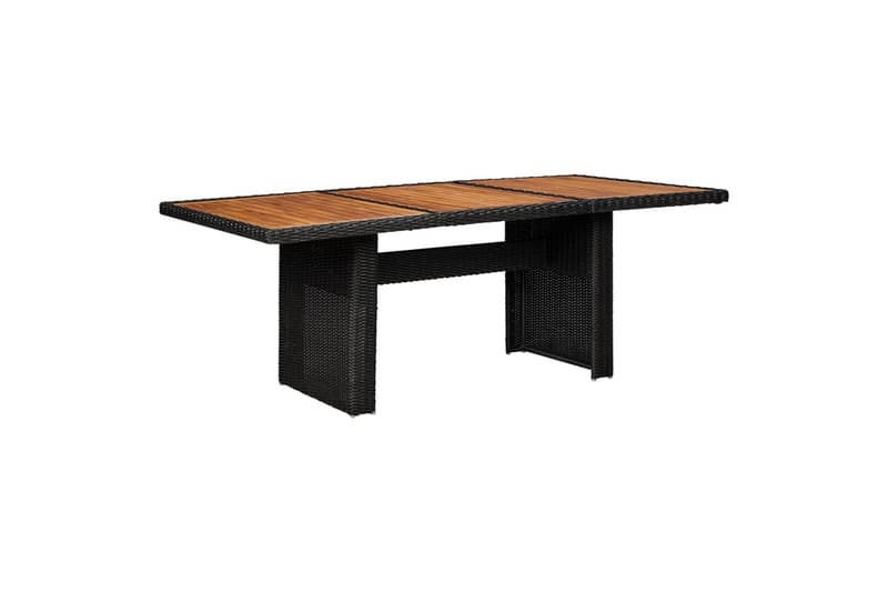 Havebord 200X100X74 cm Polyrattan Sort - Sort - Havemøbler - Havebord - Spisebord & havebord