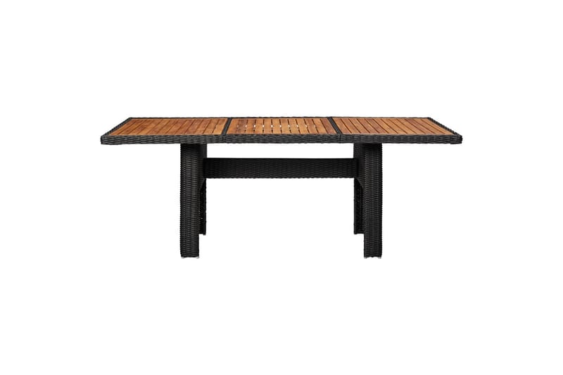 Havebord 200X100X74 cm Polyrattan Sort - Sort - Havemøbler - Havebord - Spisebord & havebord