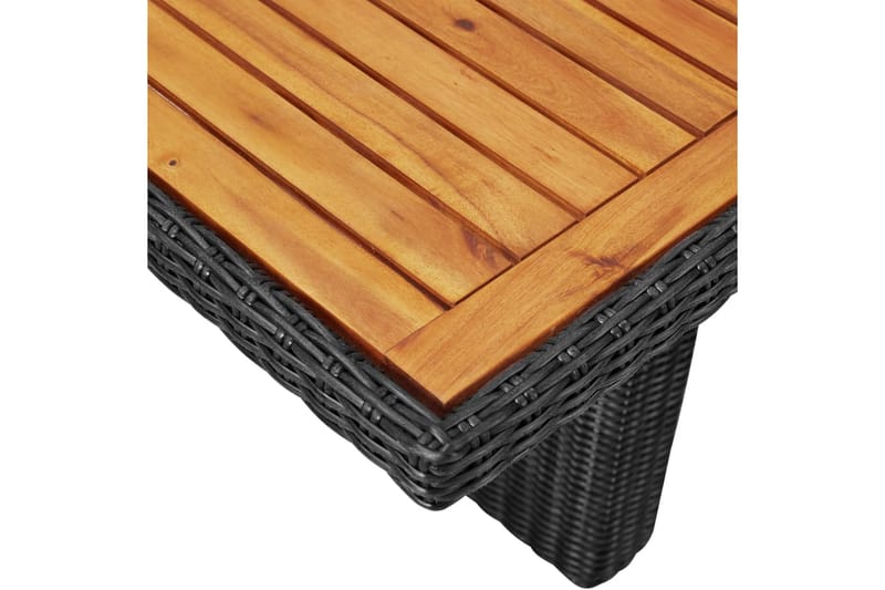 Havebord 200X100X74 cm Polyrattan Sort - Sort - Havemøbler - Havebord - Spisebord & havebord
