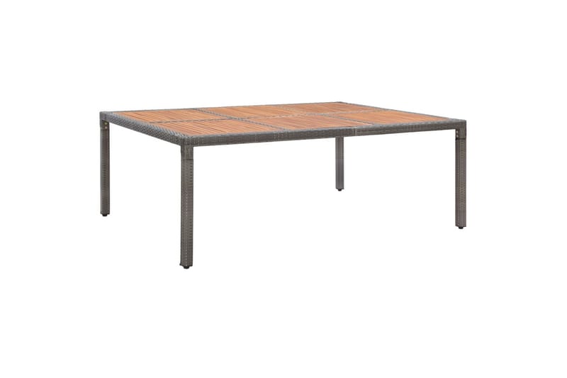 Havebord 200x150x74 cm Polyrattan Og Akacietræ Grå - Havemøbler - Havebord - Spisebord & havebord