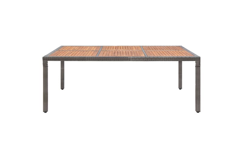 Havebord 200x150x74 cm Polyrattan Og Akacietræ Grå - Havemøbler - Havebord - Spisebord & havebord