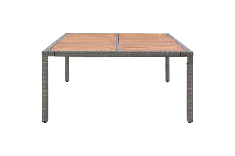Havebord 200x150x74 cm Polyrattan Og Akacietræ Grå - Havemøbler - Havebord - Spisebord & havebord