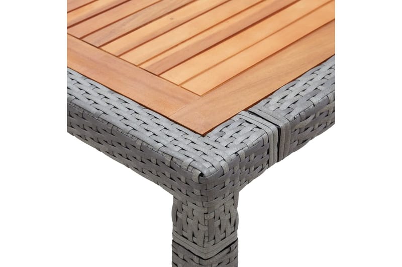 Havebord 200x150x74 cm Polyrattan Og Akacietræ Grå - Havemøbler - Havebord - Spisebord & havebord