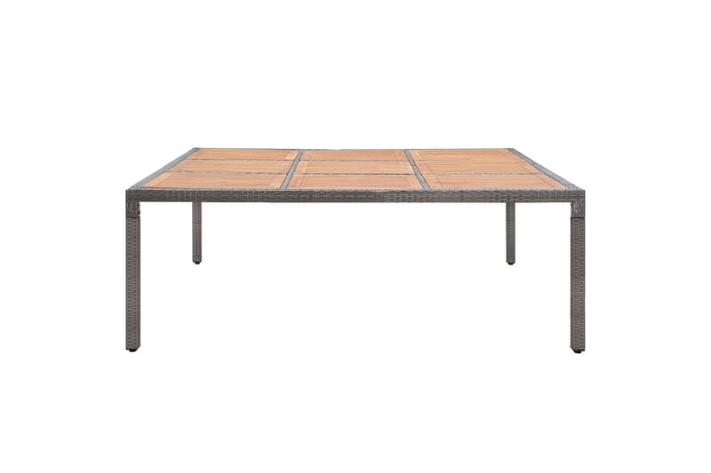 Havebord 200x200x74 cm Polyrattan Og Akacietræ Grå - Havemøbler - Havebord - Spisebord & havebord