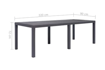 Havebord 220 X 90 X 72 Cm Plastik Rattanlook Brun - Brun - Havemøbler - Havebord - Spisebord & havebord