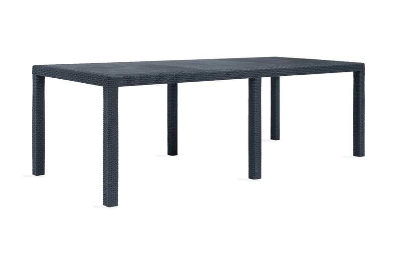 Havebord 220 X 90 X 72 Cm Plastik Rattanlook Antracitgrå - Grå - Havemøbler - Havebord - Spisebord & havebord