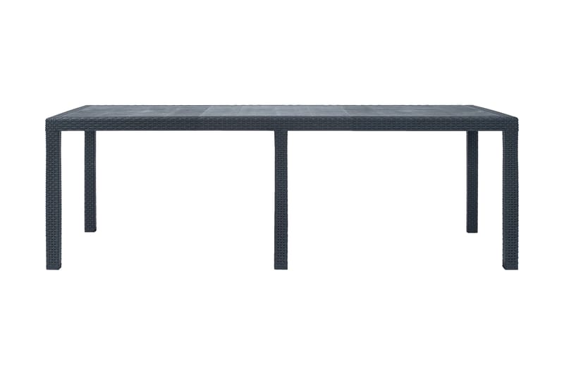 Havebord 220 X 90 X 72 Cm Plastik Rattanlook Antracitgrå - Grå - Havemøbler - Havebord - Spisebord & havebord