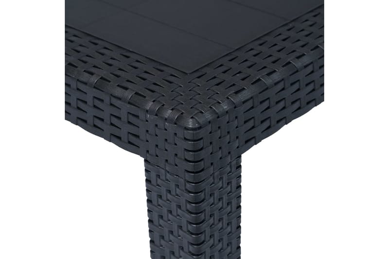 Havebord 220 X 90 X 72 Cm Plastik Rattanlook Antracitgrå - Grå - Havemøbler - Havebord - Spisebord & havebord