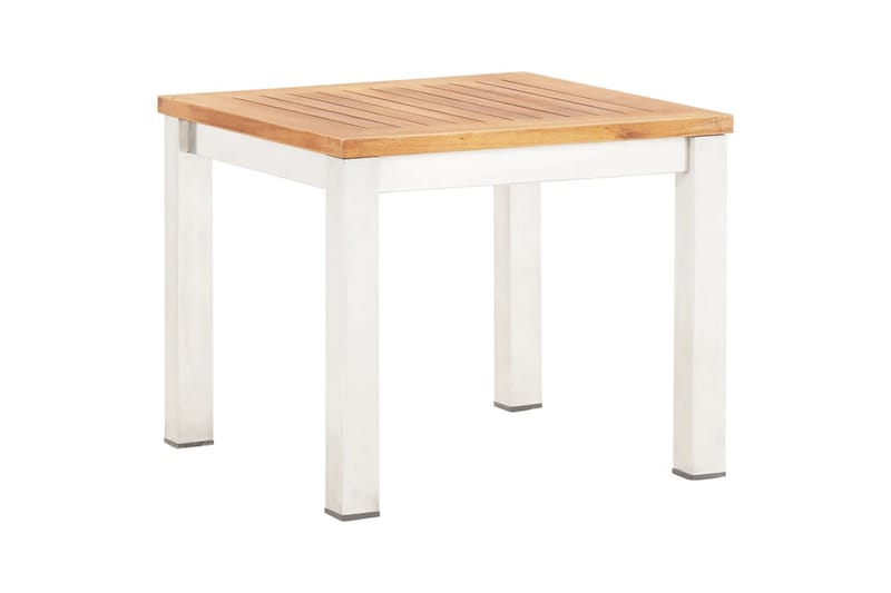 Havebord 45x45x38 cm Massivt Akacietræ Og Rustfrit Stål - Brun - Havemøbler - Havebord - Spisebord & havebord