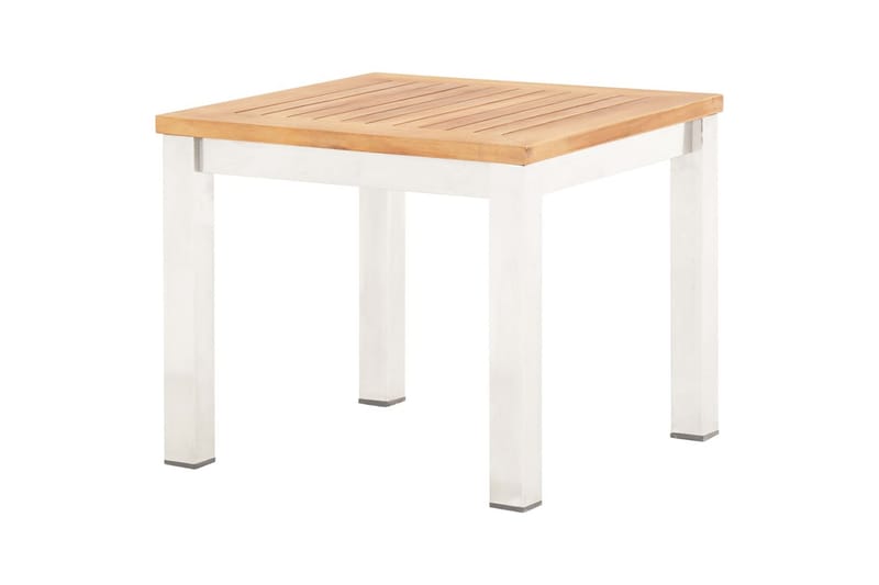 Havebord 45x45x38 cm Massivt Akacietræ Og Rustfrit Stål - Brun - Havemøbler - Havebord - Spisebord & havebord