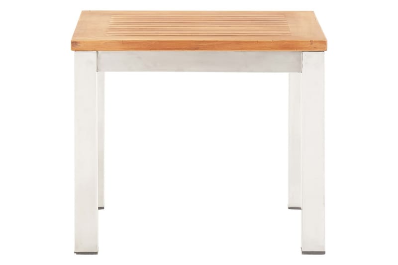 Havebord 45x45x38 cm Massivt Akacietræ Og Rustfrit Stål - Brun - Havemøbler - Havebord - Spisebord & havebord