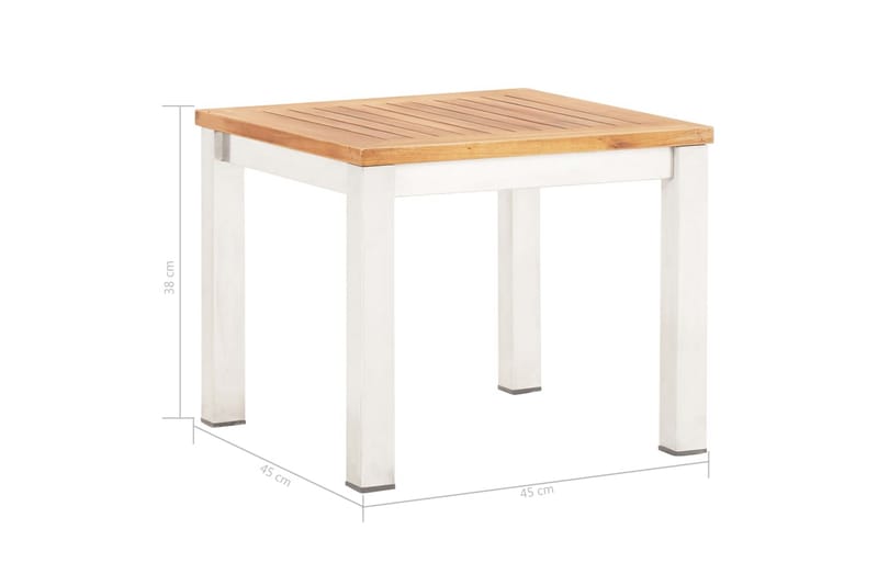 Havebord 45x45x38 cm Massivt Akacietræ Og Rustfrit Stål - Brun - Havemøbler - Havebord - Spisebord & havebord