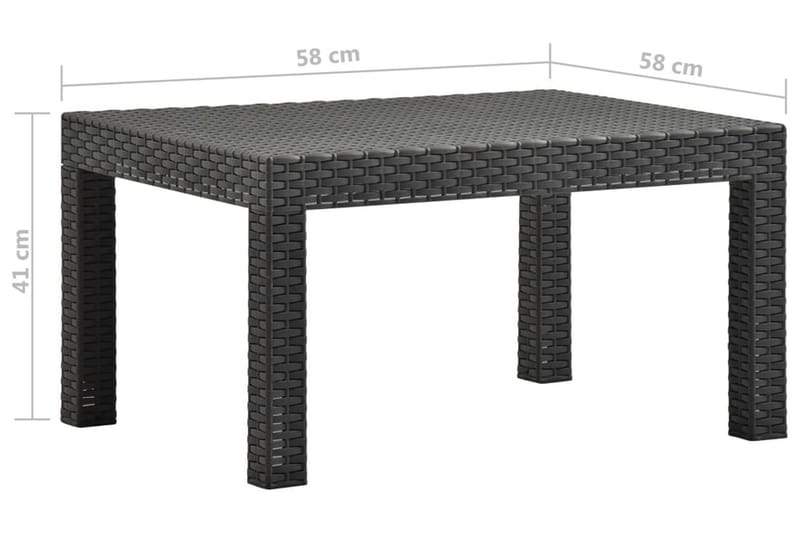 Havebord 58x58x41 cm pp antracitgrå - Antracit - Havemøbler - Havebord - Spisebord & havebord