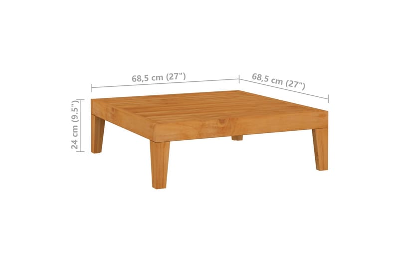 havebord 68,5x68,5x24 cm massivt akacietræ - Brun - Spisebord & havebord