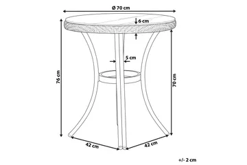 Havebord 70 cm blå/hvid mønster RIFREDDO - Blå - Havemøbler - Havebord - Spisebord & havebord