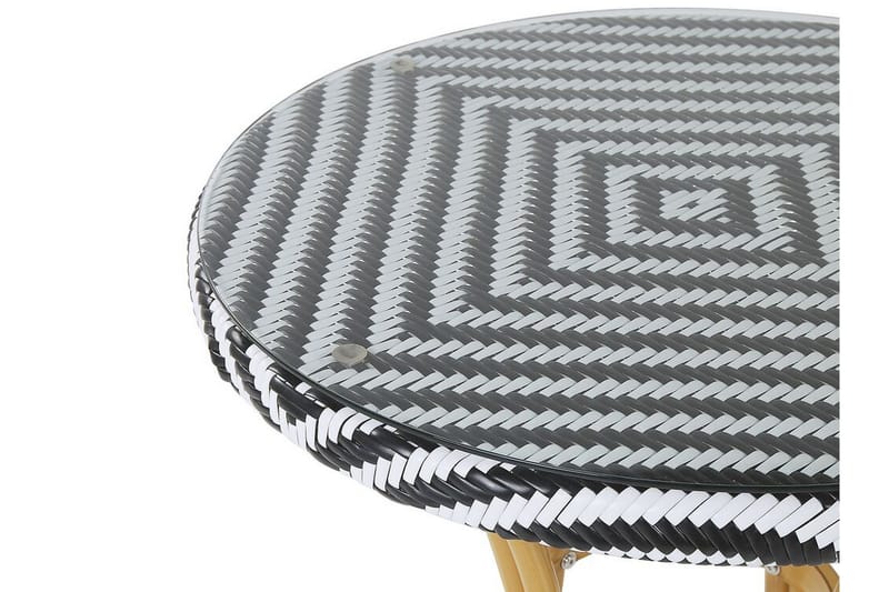 Havebord 70 cm sort/hvid mønster RIFREDDO - Sort - Spisebord & havebord