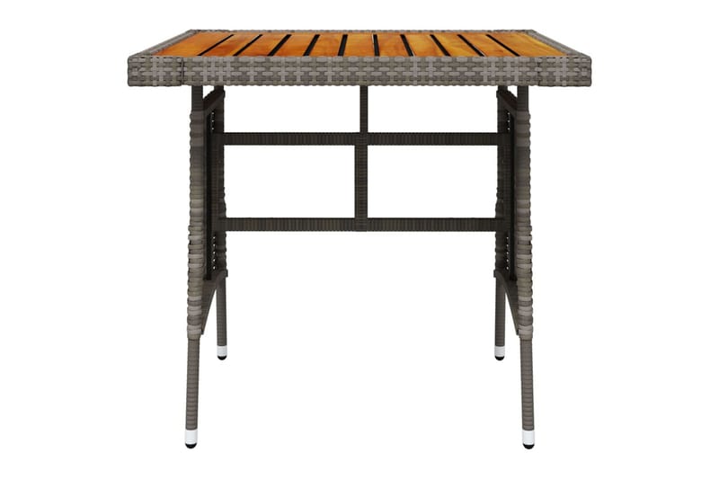 havebord 70x70x72 cm polyrattan og massivt akacietræ grå - Grå - Spisebord & havebord