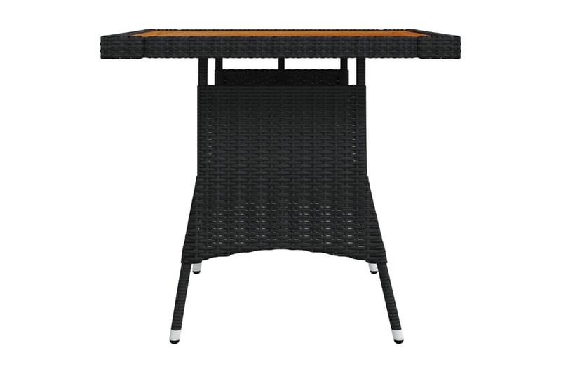 havebord 70x70x72 cm polyrattan og massivt akacietræ sort - Sort - Spisebord & havebord
