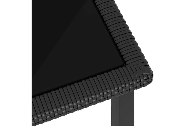 havebord 70x70x73 cm polyrattan grå - Sort - Havemøbler - Havebord - Spisebord & havebord
