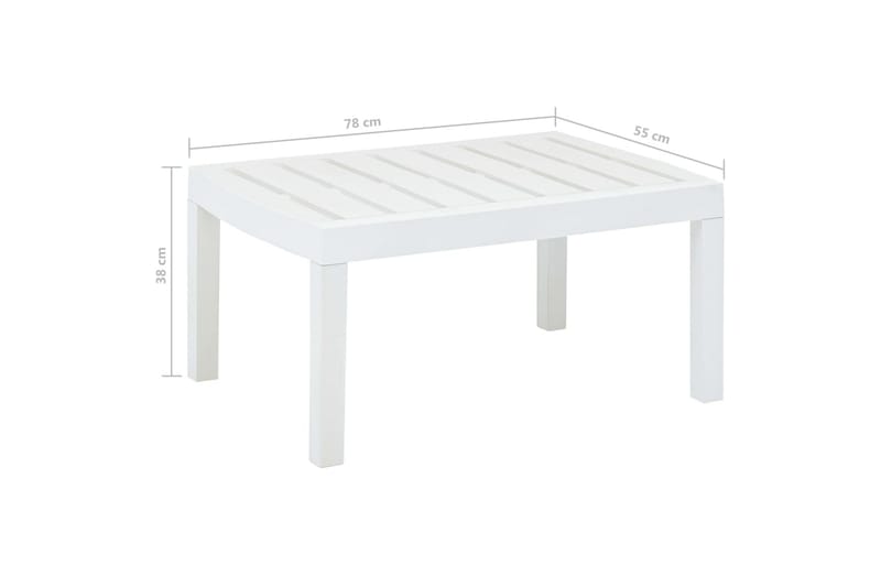 Havebord 78x55x38 cm Plastik Hvid - Hvid - Havemøbler - Havebord - Spisebord & havebord