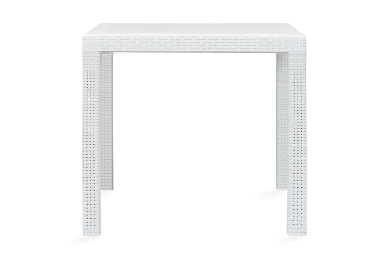 Havebord 79 X 79 X 72 Cm Plastik Rattanlook Hvid - Hvid - Spisebord & havebord