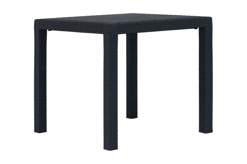 Havebord 79 X 79 X 72 Cm Plastik Rattanlook Antracitgrå - Grå - Havemøbler - Havebord - Spisebord & havebord