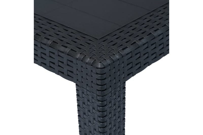 Havebord 79 X 79 X 72 Cm Plastik Rattanlook Antracitgrå - Grå - Havemøbler - Havebord - Spisebord & havebord