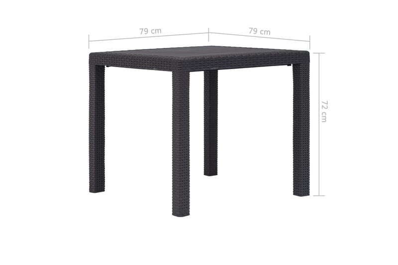 Havebord 79 X 79 X 72 Cm Plastik Rattanlook Brun - Brun - Havemøbler - Havebord - Spisebord & havebord