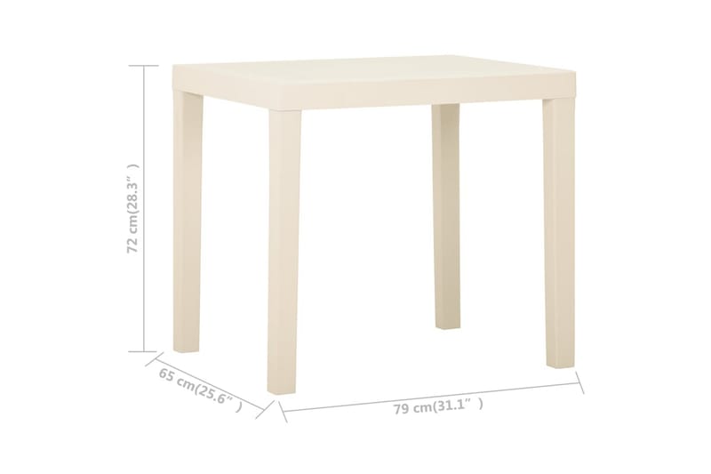 havebord 79x65x72 cm plastik hvid - Hvid - Havemøbler - Havebord - Spisebord & havebord