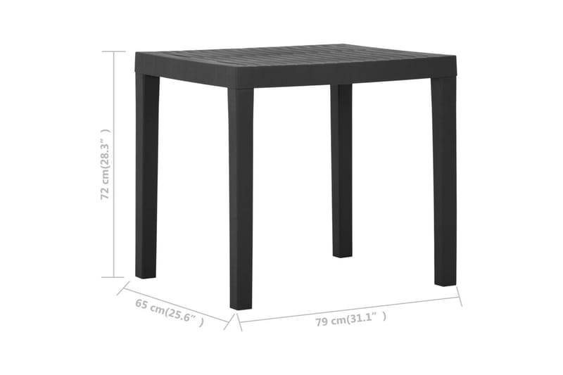 havebord 79x65x72 cm plastik grå - Grå - Havemøbler - Havebord - Spisebord & havebord