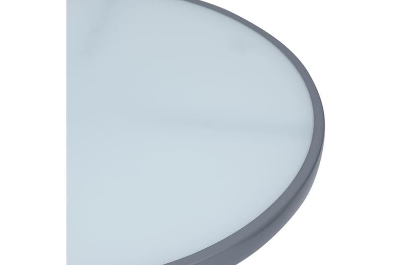 havebord 80 cm stål og glas lysegrå - Grå - Havemøbler - Havebord - Spisebord & havebord