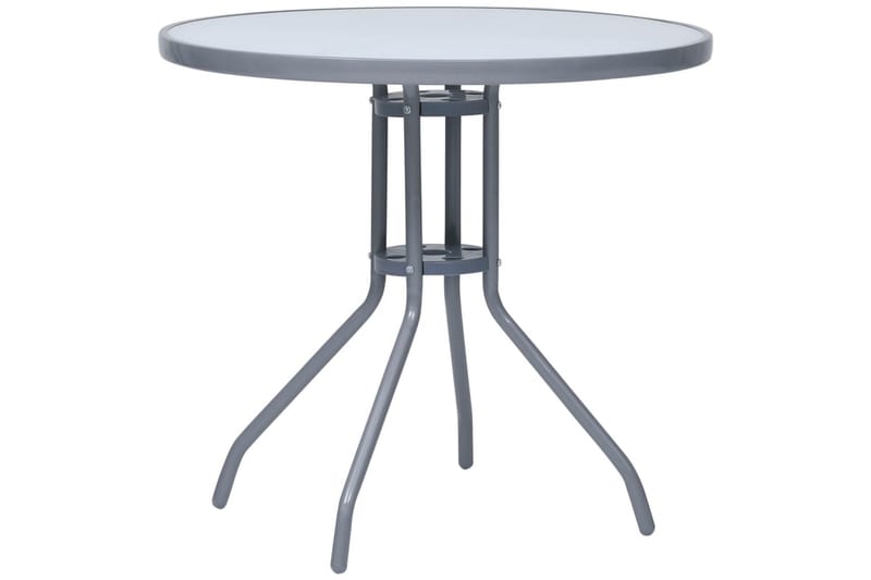 havebord 80 cm stål og glas lysegrå - Grå - Havemøbler - Havebord - Spisebord & havebord
