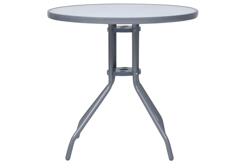 havebord 80 cm stål og glas lysegrå - Grå - Havemøbler - Havebord - Spisebord & havebord