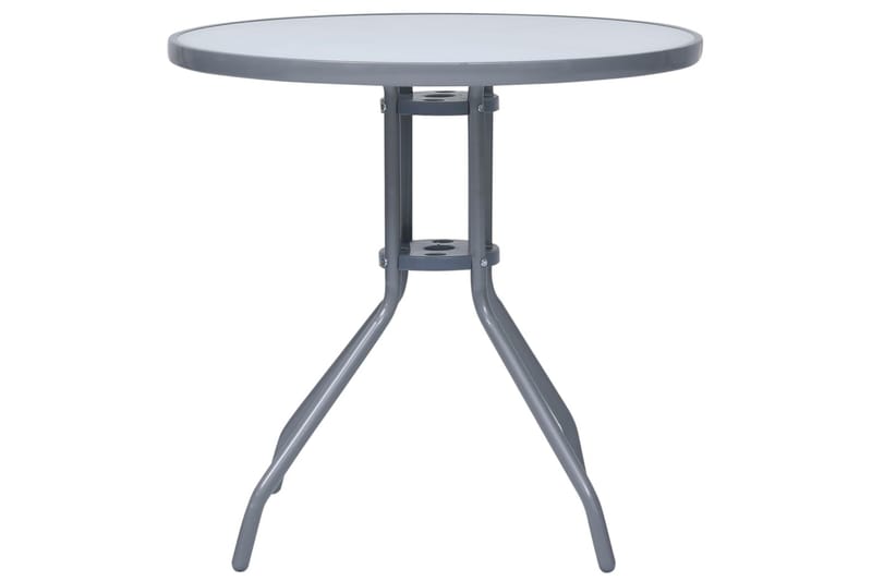 havebord 80 cm stål og glas lysegrå - Grå - Spisebord & havebord