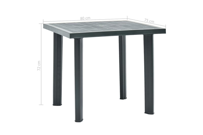 Havebord 80x75x72 cm Plastik Grøn - Grøn - Spisebord & havebord