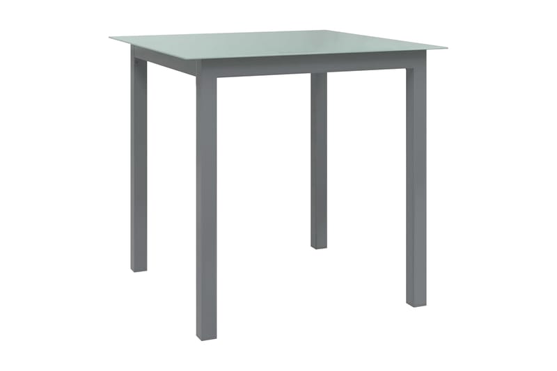 havebord 80x80x74 cm aluminium og glas lysegrå - Grå - Havemøbler - Havebord - Spisebord & havebord
