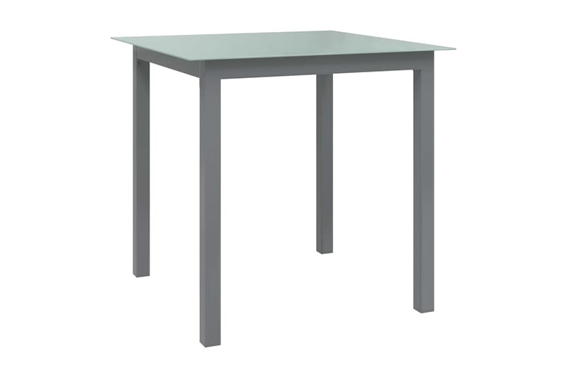 havebord 80x80x74 cm aluminium og glas lysegrå - Grå - Spisebord & havebord