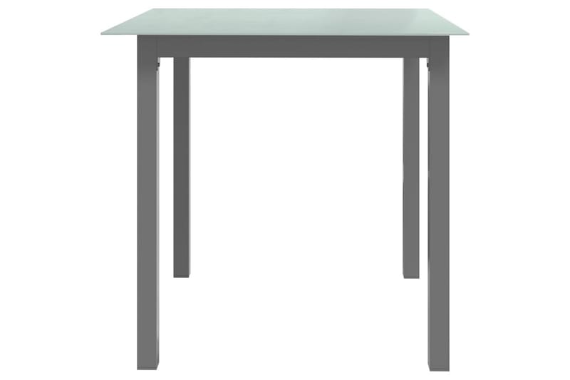 havebord 80x80x74 cm aluminium og glas lysegrå - Grå - Havemøbler - Havebord - Spisebord & havebord
