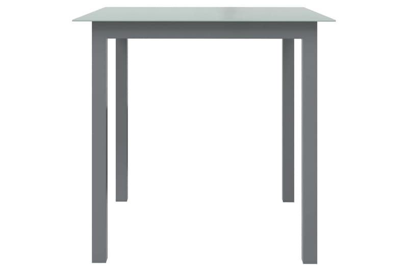 havebord 80x80x74 cm aluminium og glas lysegrå - Grå - Spisebord & havebord