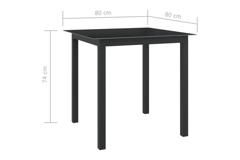 havebord 80x80x74 cm antracitgrå glas og aluminium - Antracit - Spisebord & havebord