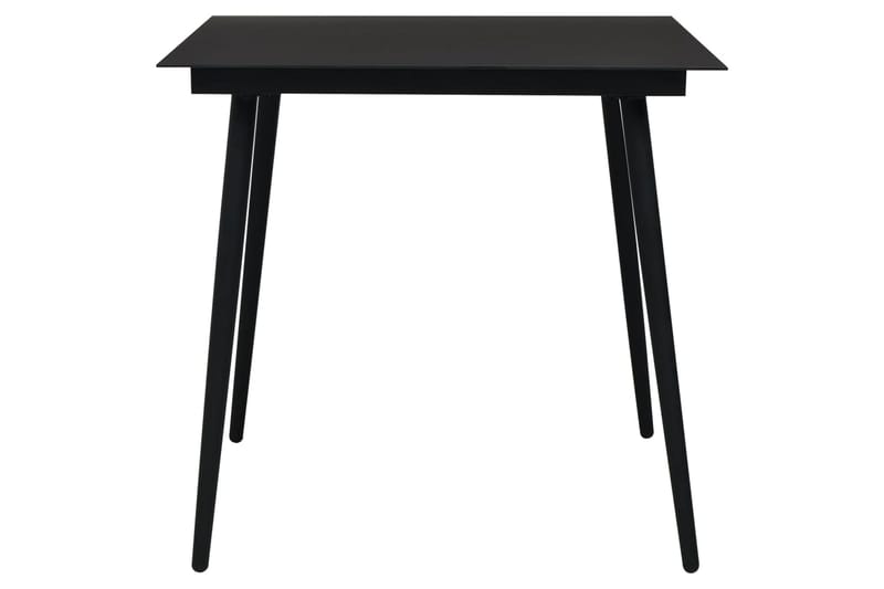 Havebord 80x80x74 cm stål og glas sort - Sort - Havemøbler - Havebord - Spisebord & havebord
