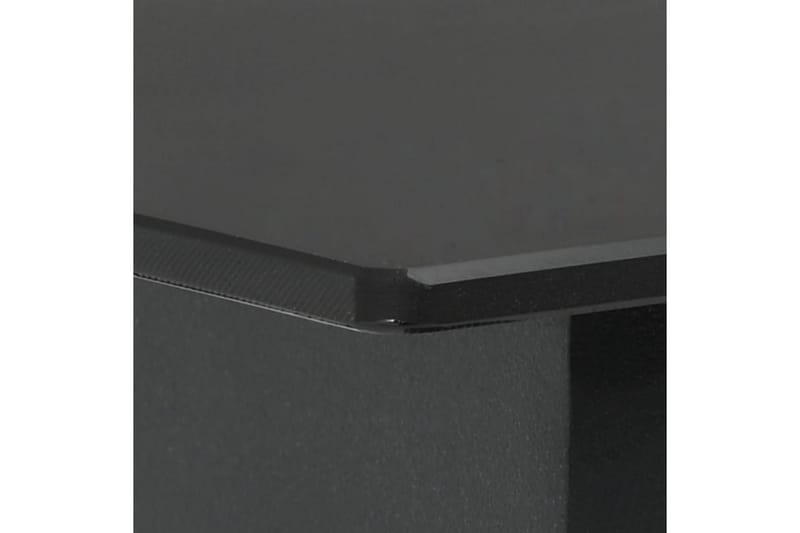 havebord 80x80x74 cm stål og glas sort - Sort - Spisebord & havebord