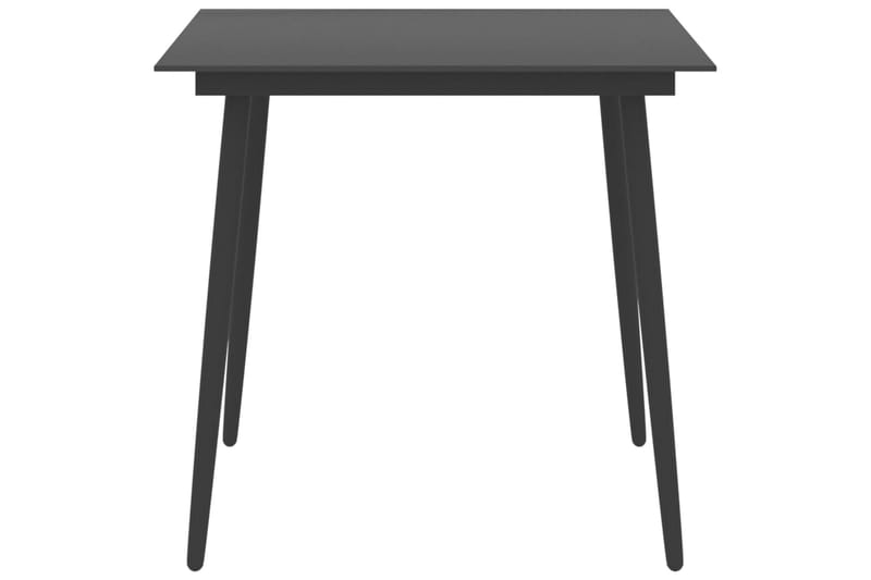 havebord 80x80x74 cm stål og glas sort - Sort - Havemøbler - Havebord - Spisebord & havebord