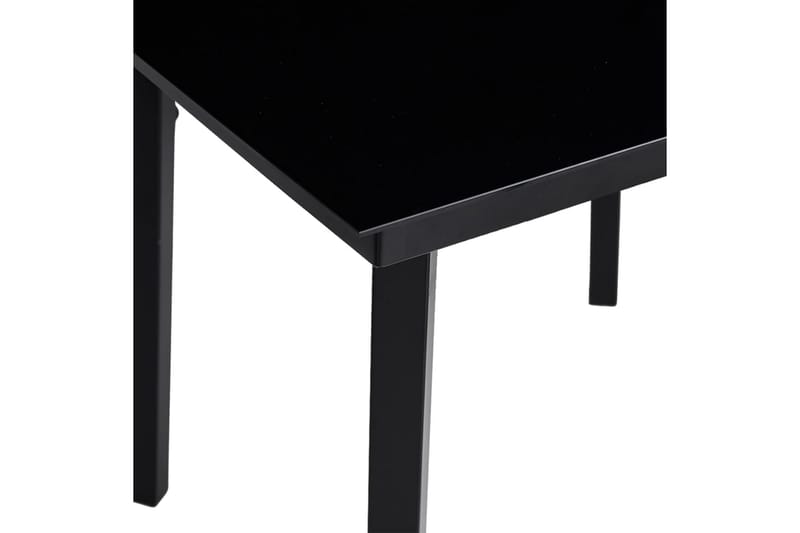 havebord 80x80x74 cm stål og glas sort - Sort - Havemøbler - Havebord - Spisebord & havebord